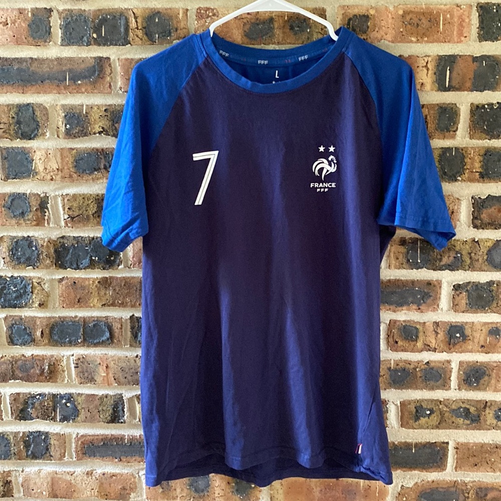 Official French Football Federation FFF logo #7 Griezmann, 100% cotton, Men L